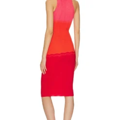 Camila Coelho ROBE CRESSIDA Red & Orange Ombre -Pas Cher Tendricia Magasin COEL WD342 V3