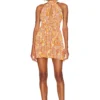 Camila Coelho ROBE HEDI Orange Floral -Pas Cher Tendricia Magasin COEL WD364 V1