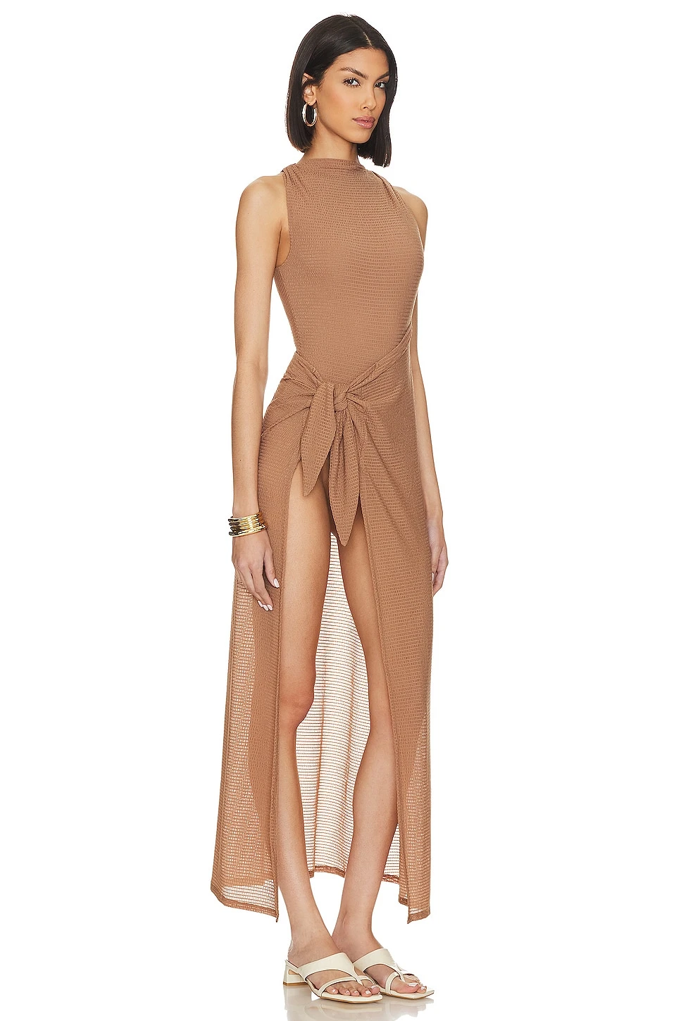 Camila Coelho ROBE POPPY Brown Taupe 4 Camila Coelho ROBE POPPY Brown Taupe – Image 2