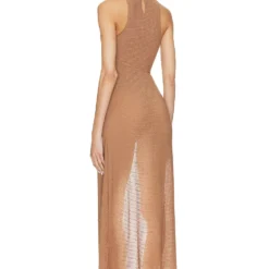 Camila Coelho ROBE POPPY Brown Taupe 7 Camila Coelho ROBE POPPY Brown Taupe -Pas Cher Tendricia Magasin COEL WD378 V3