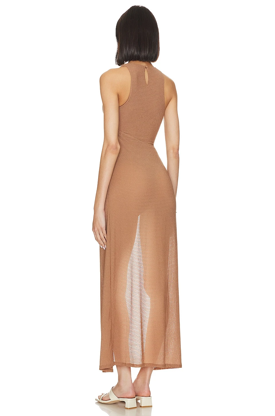 Camila Coelho ROBE POPPY Brown Taupe 5 Camila Coelho ROBE POPPY Brown Taupe – Image 3