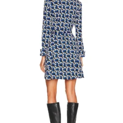 DIANE VON FURSTENBERG ROBE DIDI Shifted Wings Ivory -Pas Cher Tendricia Magasin DVF WD483 V3