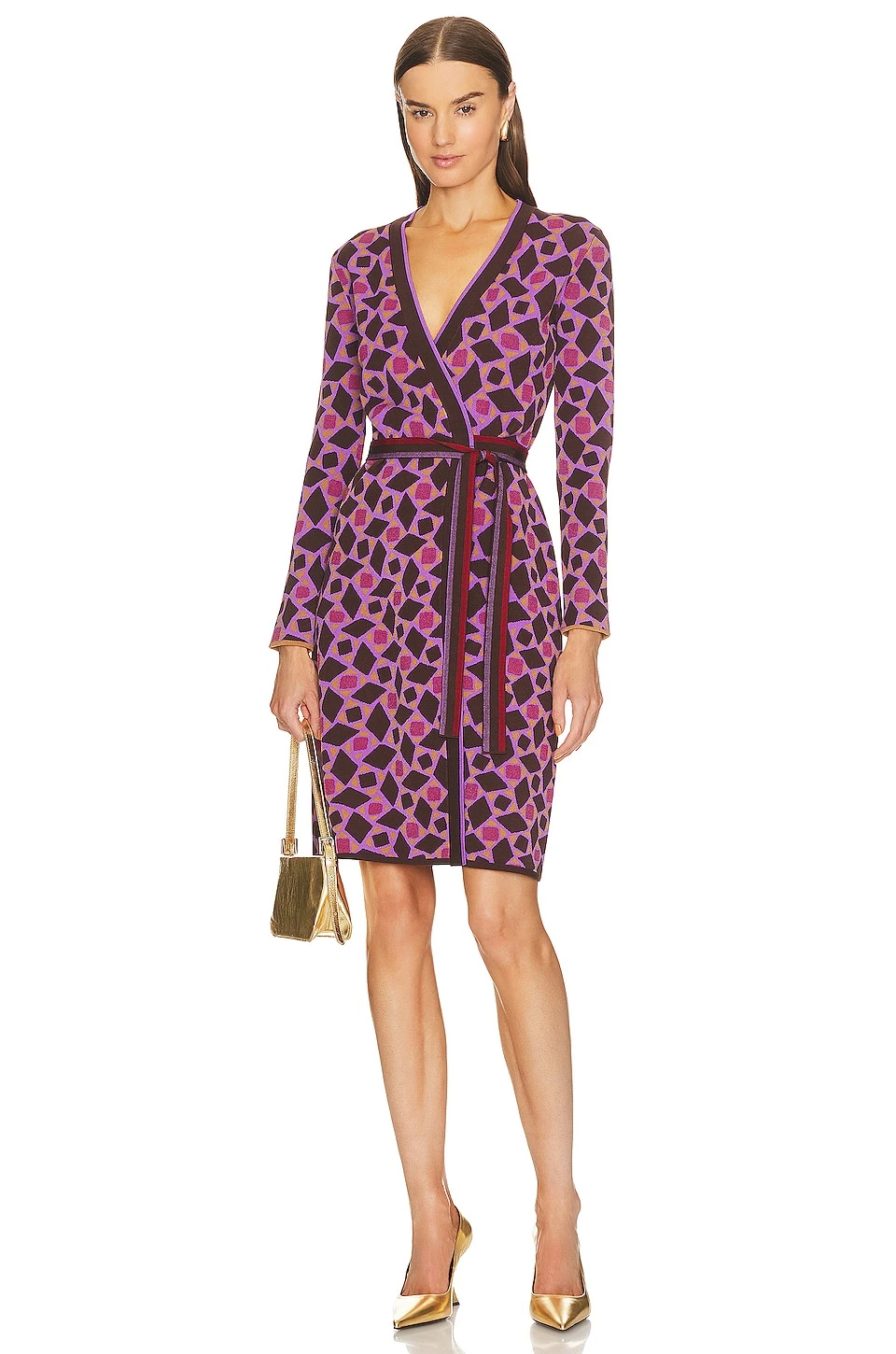 DIANE VON FURSTENBERG ROBE EDWINA Venice Geo Brown 3 DIANE VON FURSTENBERG ROBE EDWINA Venice Geo Brown