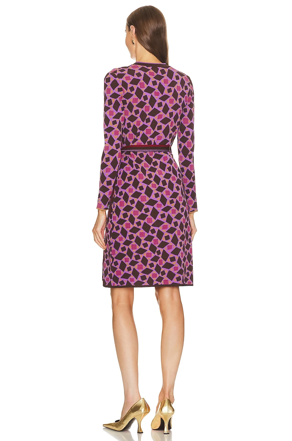 DIANE VON FURSTENBERG ROBE EDWINA Venice Geo Brown 5 DIANE VON FURSTENBERG ROBE EDWINA Venice Geo Brown – Image 3