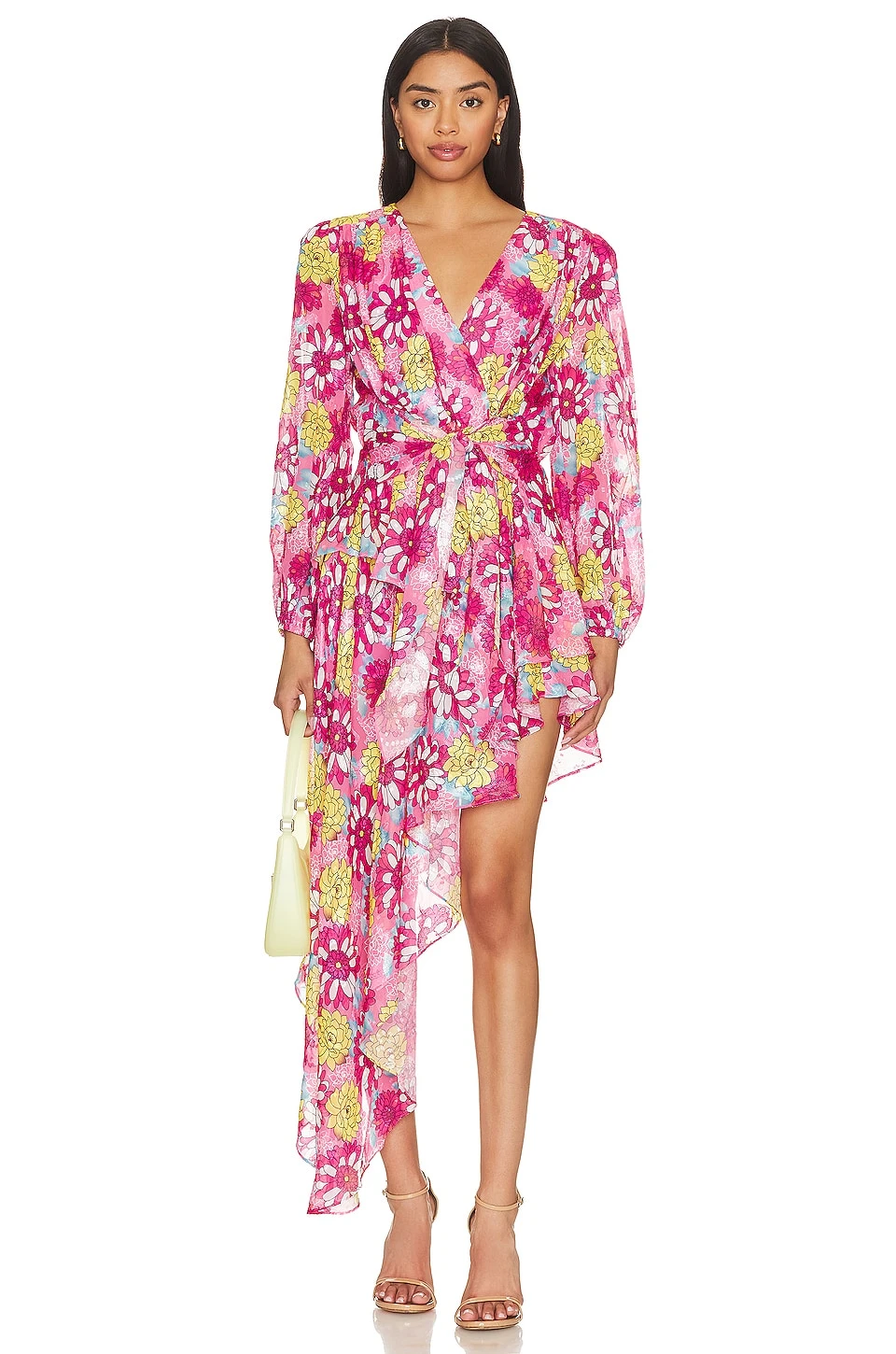 ROBE BASE ASYMÉTRIQUE CRETE Pink Multi 3 ROBE BASE ASYMÉTRIQUE CRETE Pink Multi