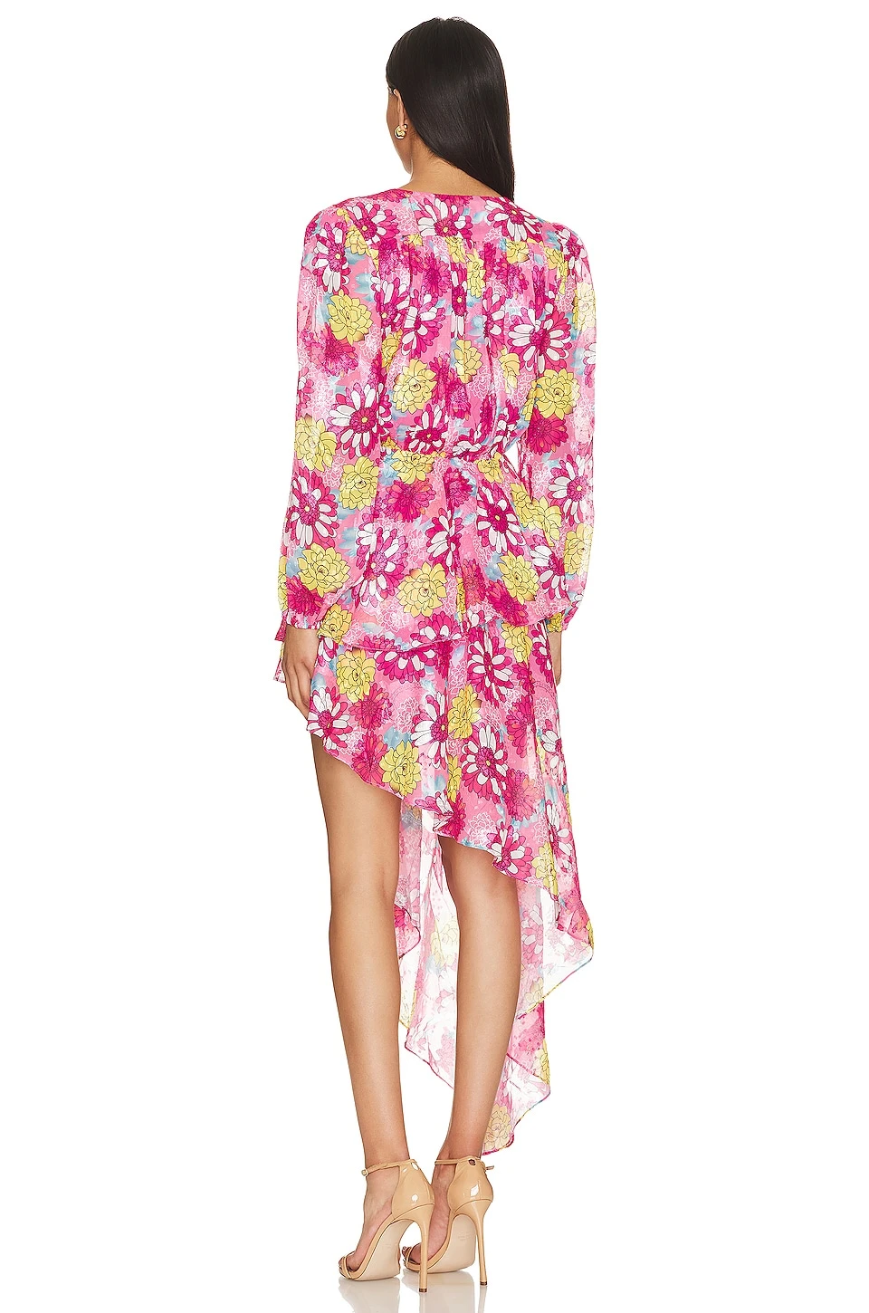 ROBE BASE ASYMÉTRIQUE CRETE Pink Multi 6 ROBE BASE ASYMÉTRIQUE CRETE Pink Multi – Image 4