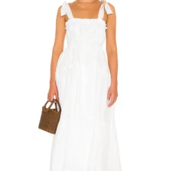 Faithfull The Brand ROBE MI-LONGUE BELLAMY Plain White