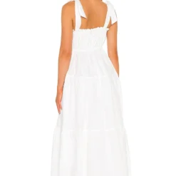 Faithfull The Brand ROBE MI-LONGUE BELLAMY Plain White -Pas Cher Tendricia Magasin FAIB WD359 V3