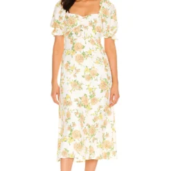 Faithfull The Brand ROBE MI-LONGUE LENNOX Velma Floral Peach