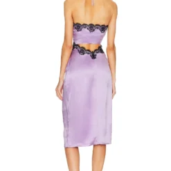 Fleur Du Mal ROBE CARACO SILK AND LACE HALTER Light Lilac 7 Fleur Du Mal ROBE CARACO SILK AND LACE HALTER Light Lilac -Pas Cher Tendricia Magasin FLER WD24 V3