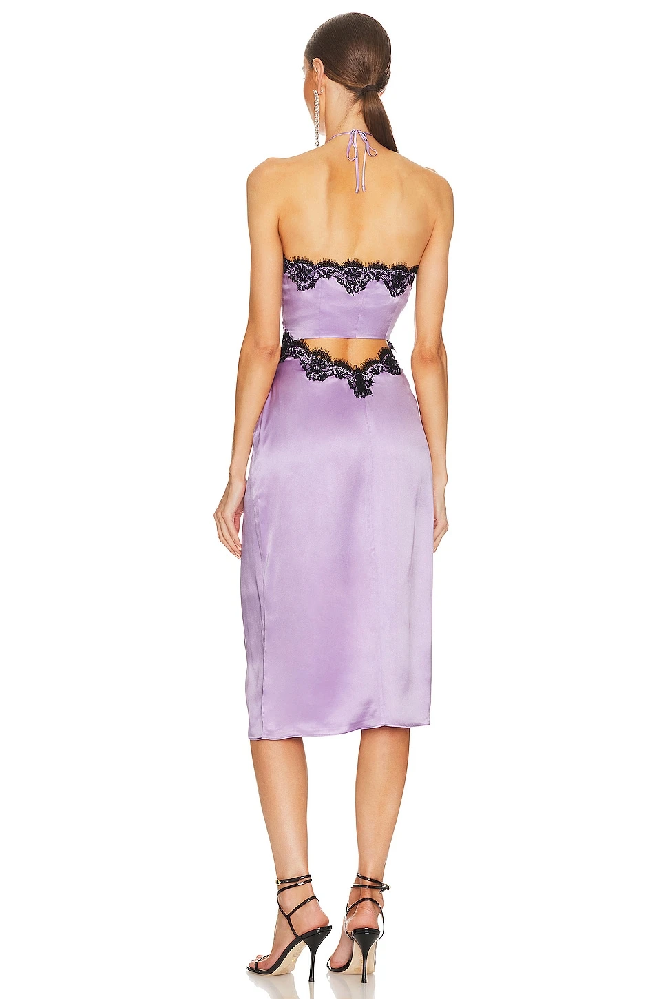 Fleur Du Mal ROBE CARACO SILK AND LACE HALTER Light Lilac 5 Fleur Du Mal ROBE CARACO SILK AND LACE HALTER Light Lilac – Image 3