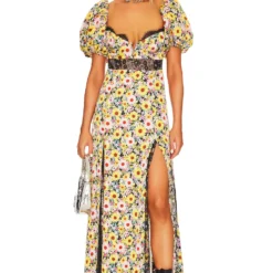 ROBE SYLVIA Yellow -Pas Cher Tendricia Magasin FORL WD1055 V4