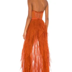 ROBE DE SOIRÉE BUSTIER Rust -Pas Cher Tendricia Magasin FORL WD734 V3