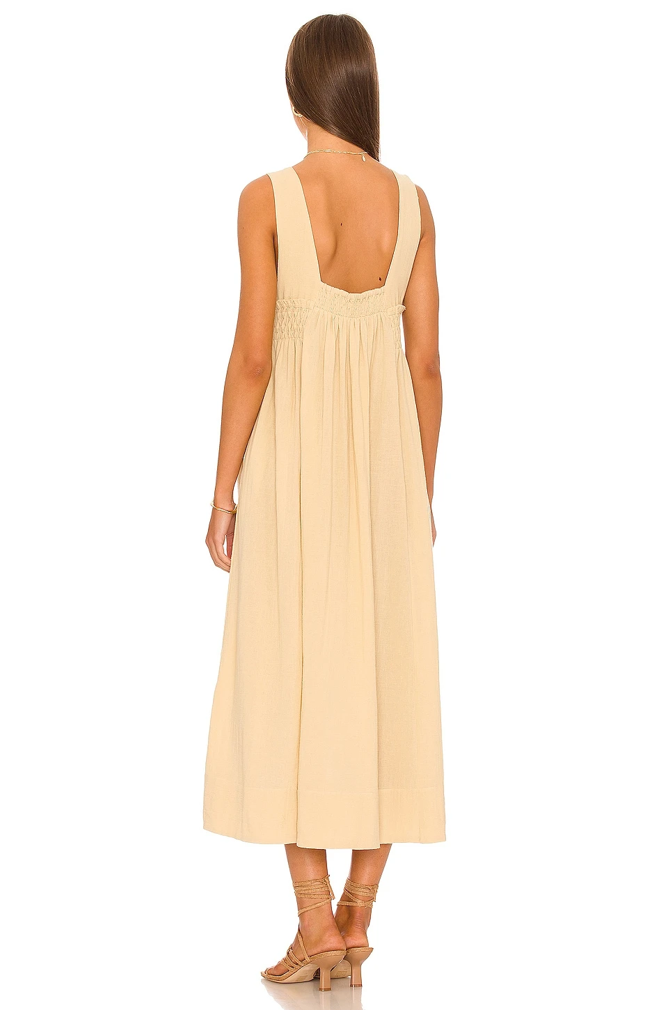 FREE PEOPLE ROBE MI-LONGUE DELPHINE Pampas 5 FREE PEOPLE ROBE MI-LONGUE DELPHINE Pampas – Image 3