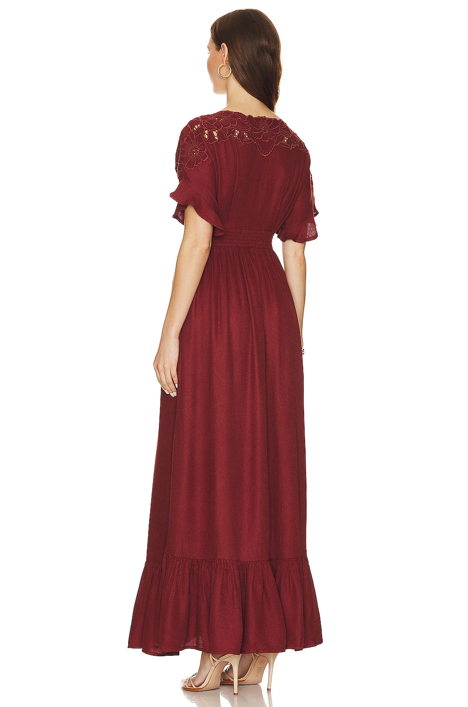 FREE PEOPLE ROBE MAXI COLETTE Cinnamon Brown 5 FREE PEOPLE ROBE MAXI COLETTE Cinnamon Brown – Image 3