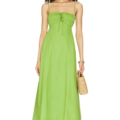 FREE PEOPLE ROBE MI-LONGUE FIFI Kelly Green