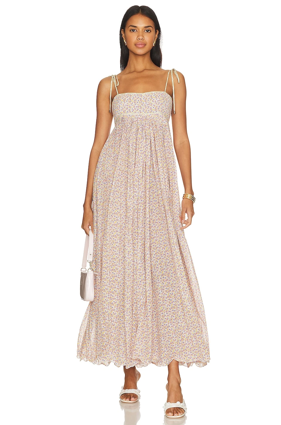 FREE PEOPLE ROBE MI-LONGUE EMMALINE Ivory Combo 6 FREE PEOPLE ROBE MI-LONGUE EMMALINE Ivory Combo – Image 4