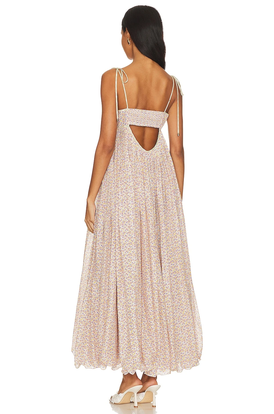 FREE PEOPLE ROBE MI-LONGUE EMMALINE Ivory Combo 5 FREE PEOPLE ROBE MI-LONGUE EMMALINE Ivory Combo – Image 3