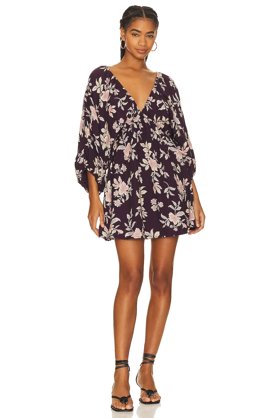 FREE PEOPLE ROBE COURTE PORTIA Black Cherry 6 FREE PEOPLE ROBE COURTE PORTIA Black Cherry – Image 4