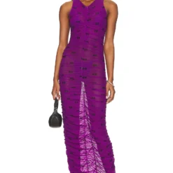 Ganni ROBE RUCHED Sparkling Grape