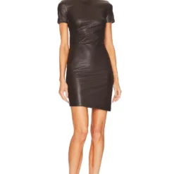 Helmut Lang ROBE COURTE TWIST Wine