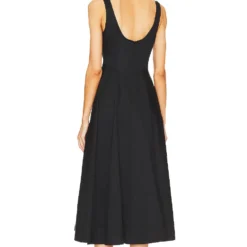 ROBE MI-LONGUE STRETCH COTTON SATEEN SHIRT Black -Pas Cher Tendricia Magasin HLSA WD17 V3