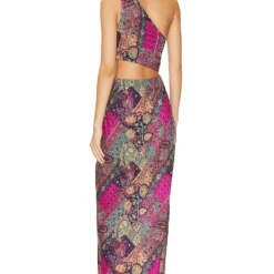 ROBE MARCILLY Pink Multi -Pas Cher Tendricia Magasin HOOF WD977 V3