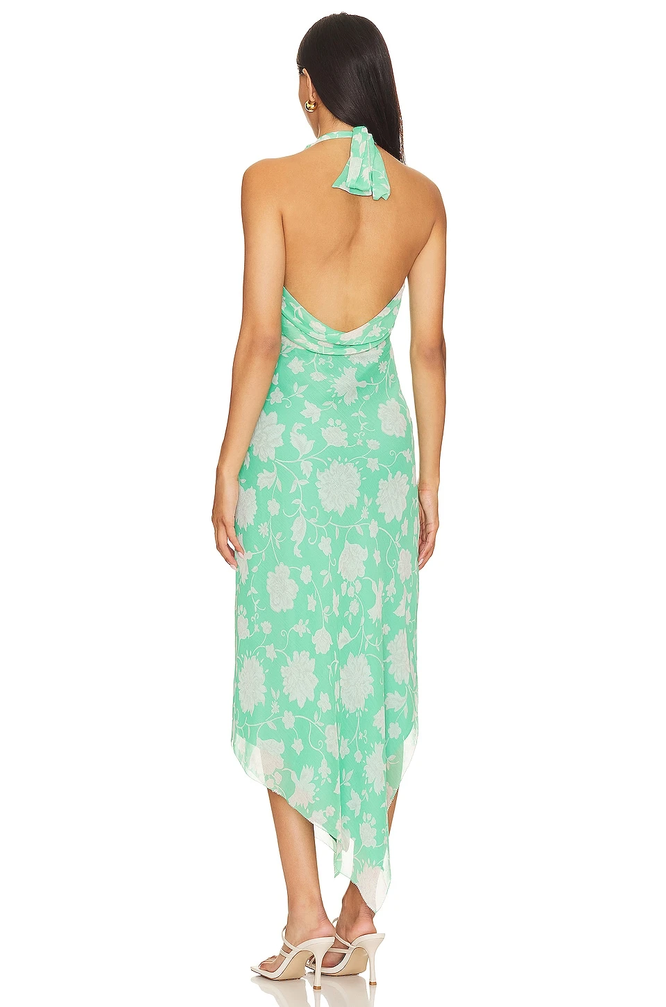 ROBE INGRID Green & Ivory Floral 5 ROBE INGRID Green & Ivory Floral – Image 3