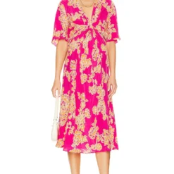 ROBE THEA Fuchsia Floral