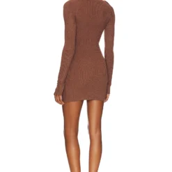 ROBE MINI AVEC DÉCOUPES ET FRONCES WILLA Dark Terracotta -Pas Cher Tendricia Magasin HURR WD603 V3