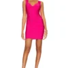 HERVE LEGER ROBE COURTE SWEETHEART Neon Fuchsia -Pas Cher Tendricia Magasin HVLG WD18 V1