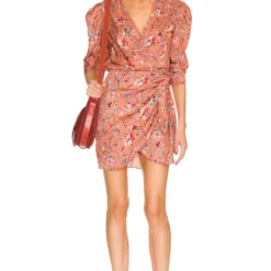 Isabel Marant Etoile ROBE COURTE BAIKAL PAPAYA -Pas Cher Tendricia Magasin ISAR WD35 V4