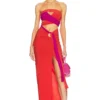 ROBE FEMI Fuschia Tangerine Combo 2 ROBE FEMI Fuschia Tangerine Combo -Pas Cher Tendricia Magasin JANR WD16 V1