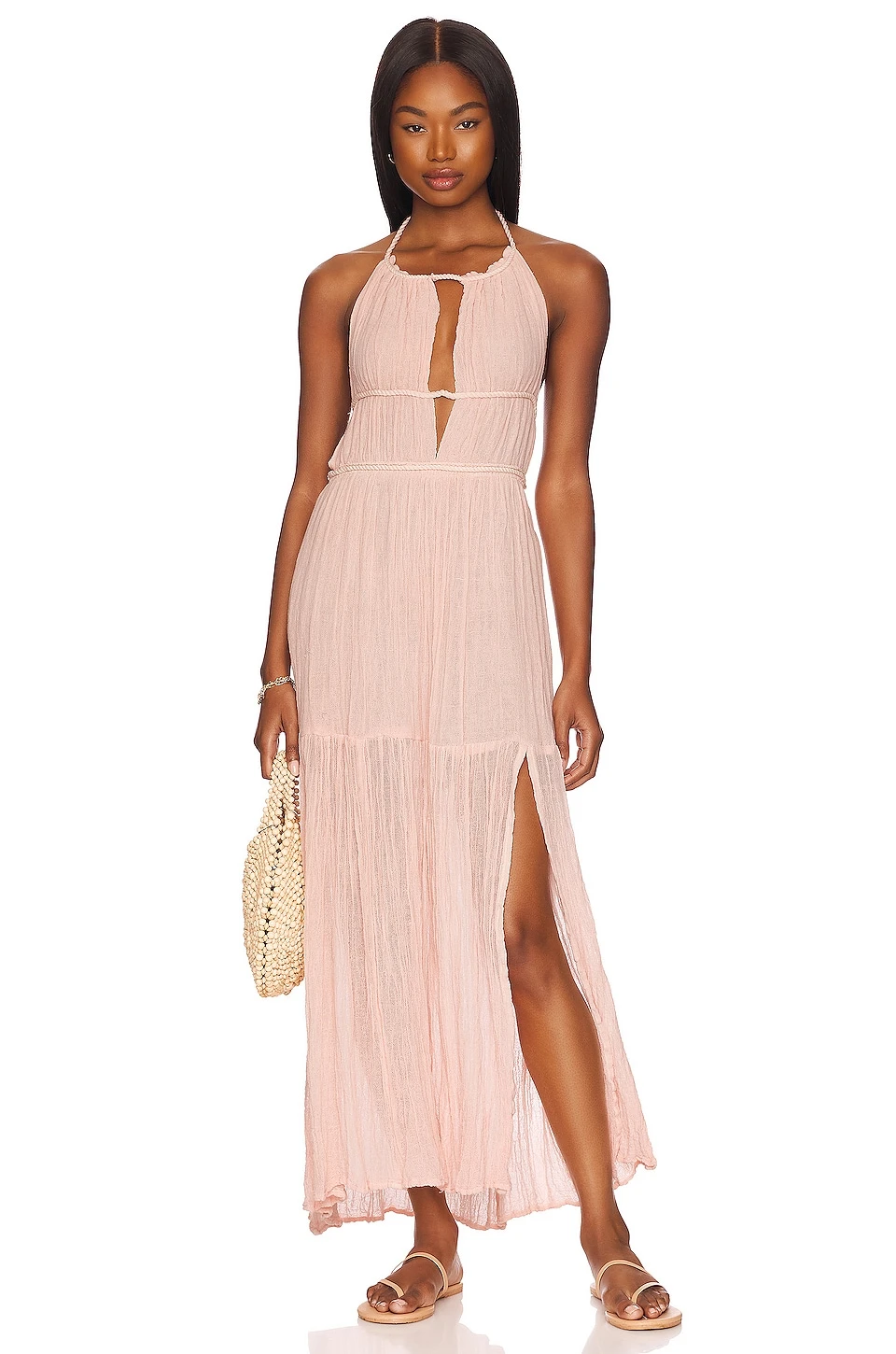 ROBE MAXI ALTAIR Peach 3 ROBE MAXI ALTAIR Peach