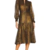 Joie ROBE SEESILA Gold Foil And Caviar