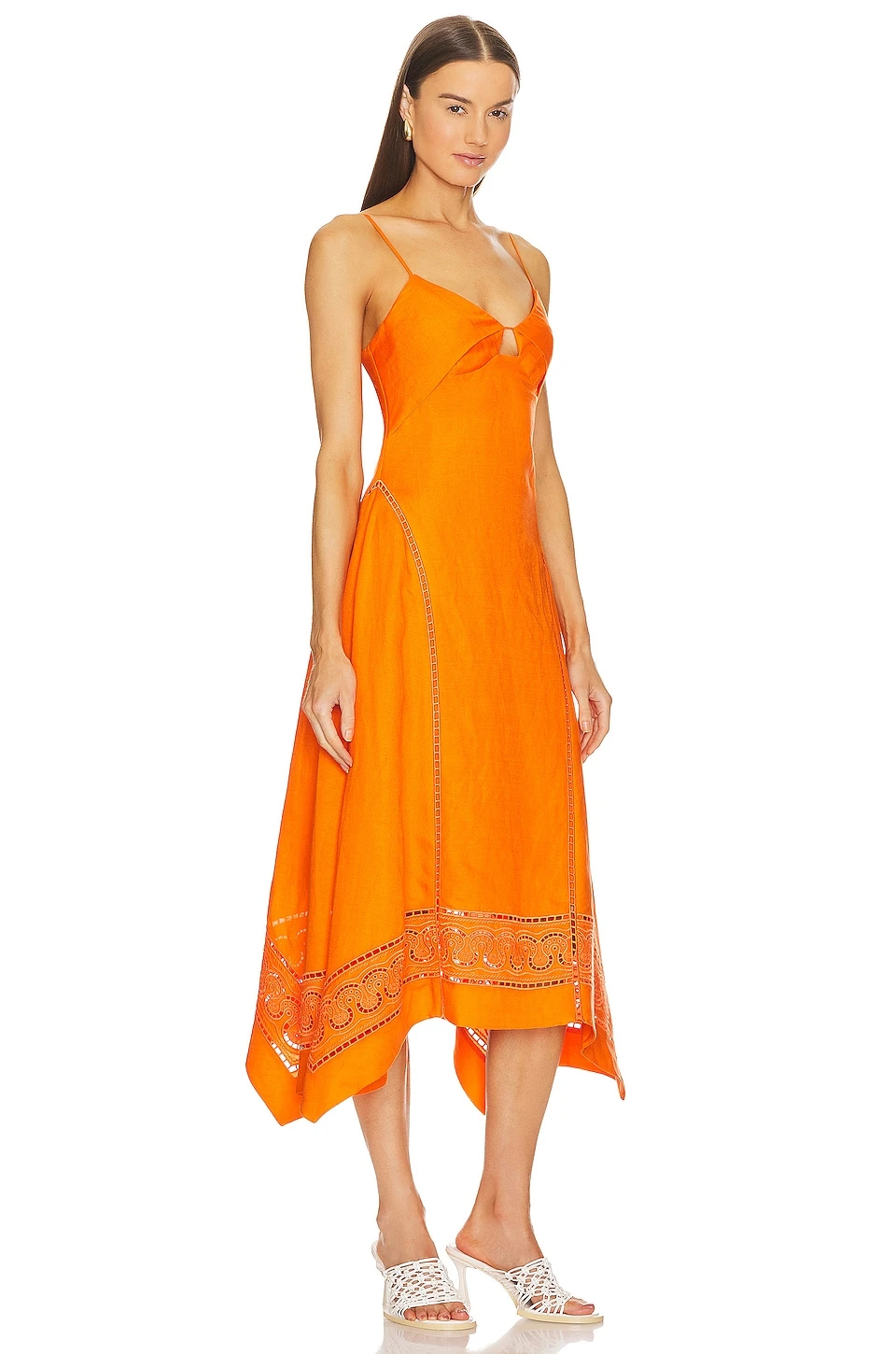 ROBE MIDI FORME FOULARD VALERIA Tangelo 4 ROBE MIDI FORME FOULARD VALERIA Tangelo – Image 2