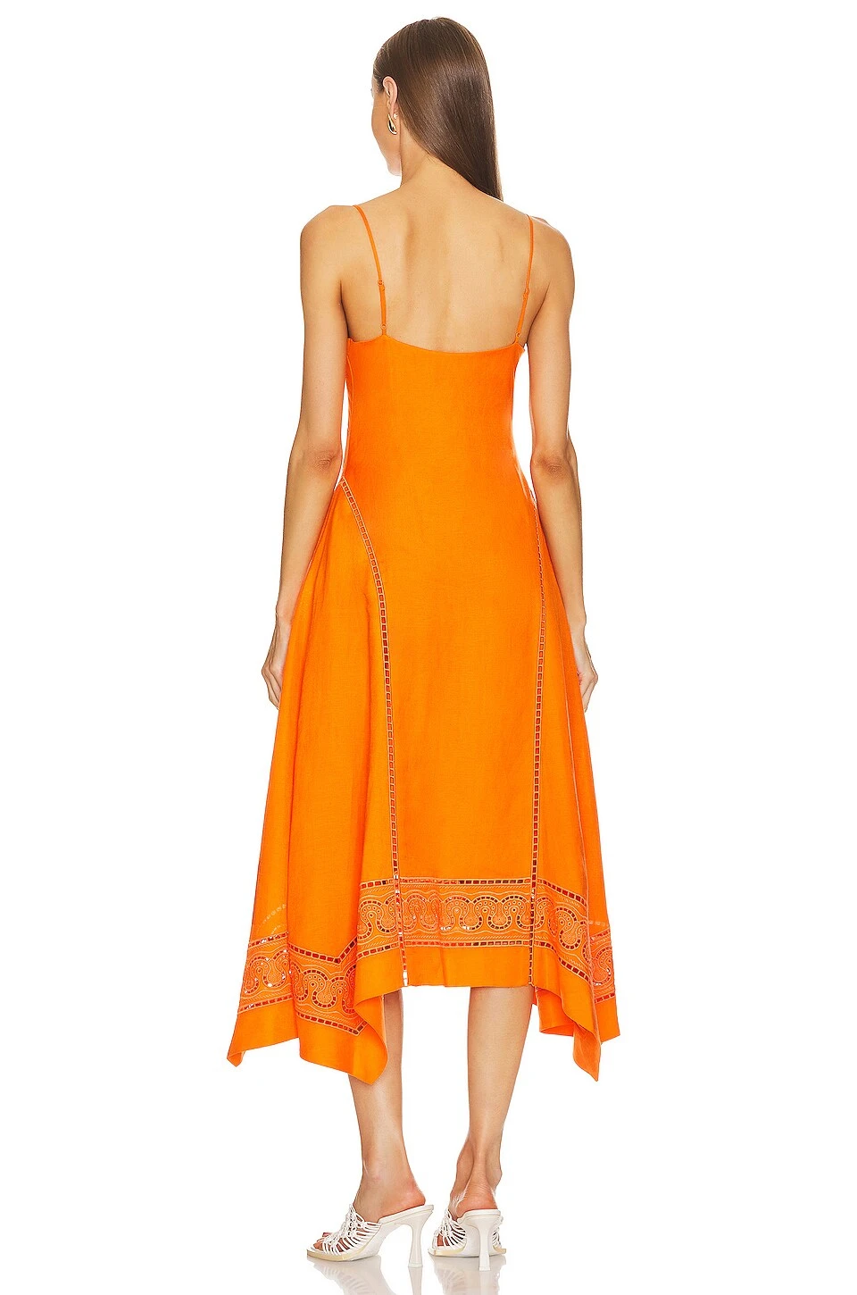 ROBE MIDI FORME FOULARD VALERIA Tangelo 5 ROBE MIDI FORME FOULARD VALERIA Tangelo – Image 3