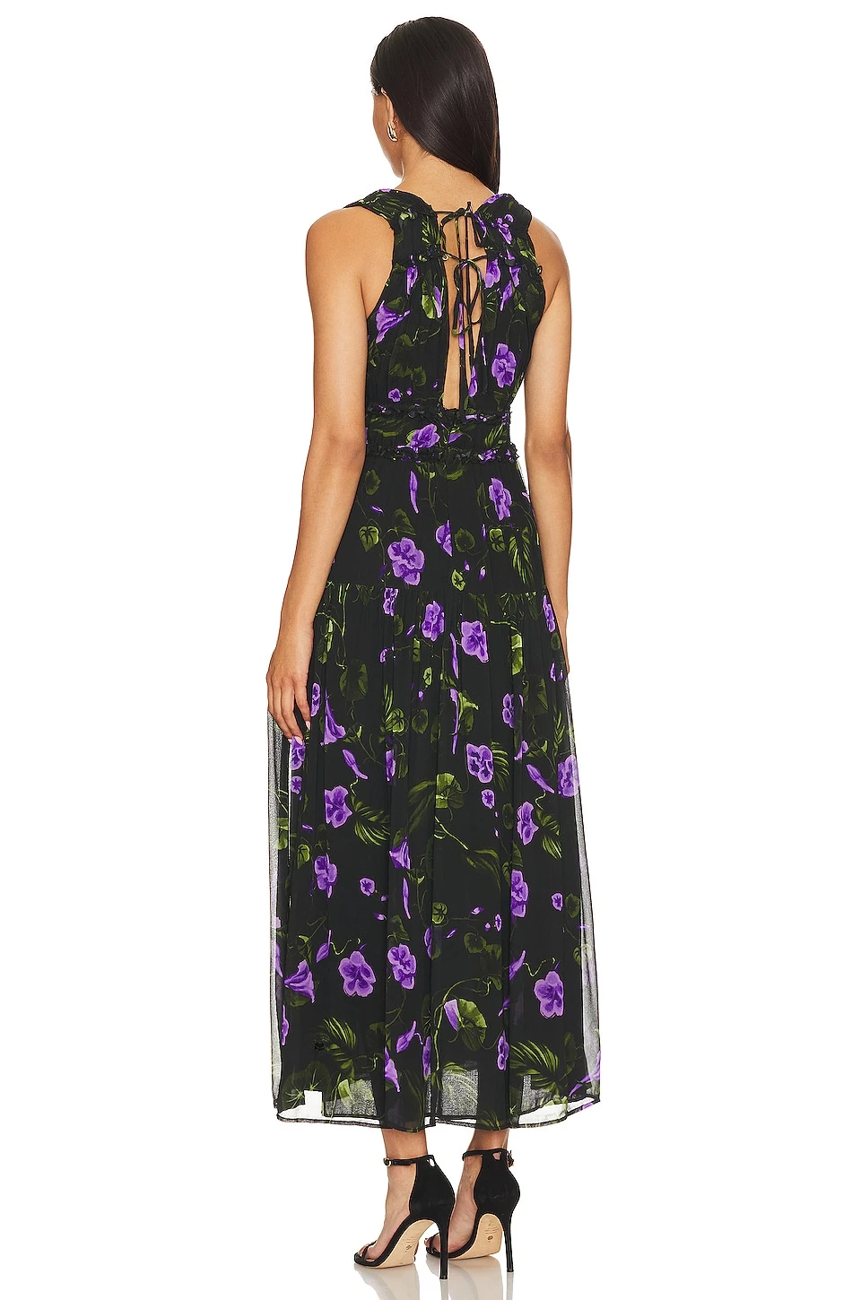 ROBE MI-LONGUE MERCEDES Black Pansy 5 ROBE MI-LONGUE MERCEDES Black Pansy – Image 3