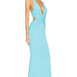 ROBE DE SOIRÉE SECRET AGENT Cyan -Pas Cher Tendricia Magasin KATR WD294 V2