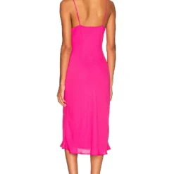 ROBE MIDI CARACO AVEC DÉCOUPE Rosa -Pas Cher Tendricia Magasin KISA WD427 V3