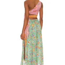 ROBE MI-LONGUE Botanical Print -Pas Cher Tendricia Magasin LBER WD7 V4