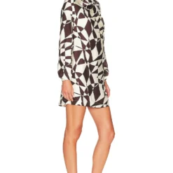 ROBE MAJA Brown & Ivory Geo 6 ROBE MAJA Brown & Ivory Geo -Pas Cher Tendricia Magasin LCDE WD689 V2