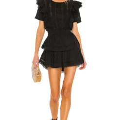 LoveShackFancy ROBE NATASHA Black