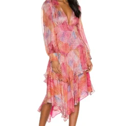 LoveShackFancy ROBE MI-LONGUE MERIDIAN Rainbow Cloud