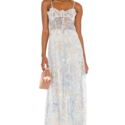 LoveShackFancy ROBE CARACO ELMA East Coast Blue -Pas Cher Tendricia Magasin LESH WD365 V4