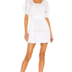 LoveShackFancy ROBE BRITTA Antique White