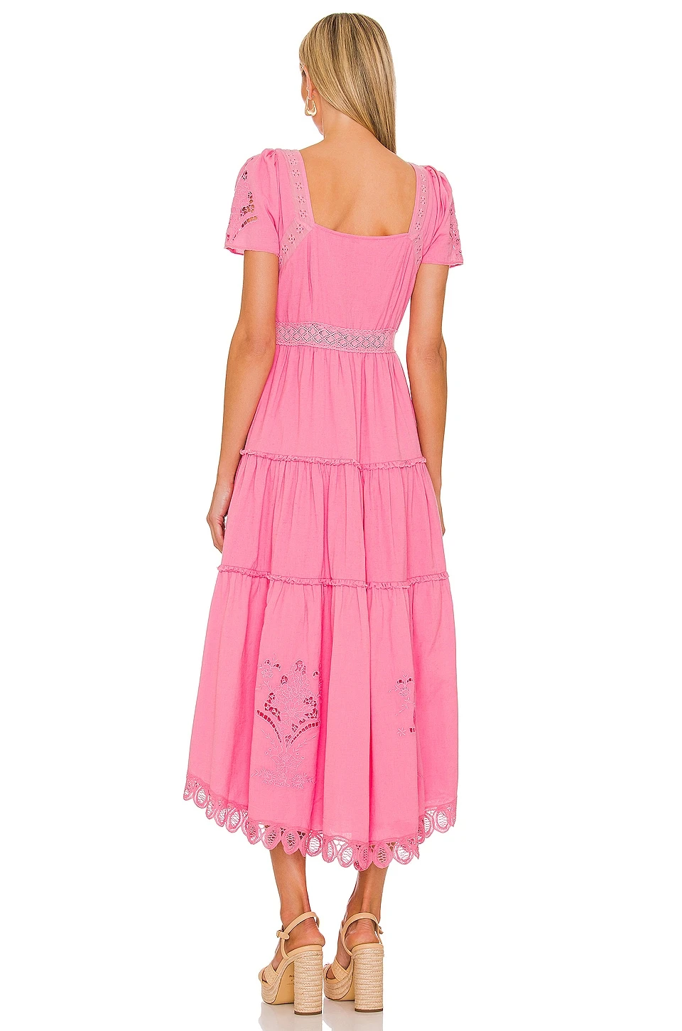 LoveShackFancy ROBE MI-LONGUE PRAIRIE Watermelon Punch 5 LoveShackFancy ROBE MI-LONGUE PRAIRIE Watermelon Punch – Image 3