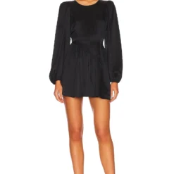 LoveShackFancy ROBE COURTE GARCIA Black