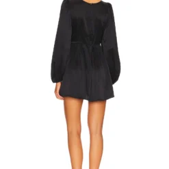 LoveShackFancy ROBE COURTE GARCIA Black -Pas Cher Tendricia Magasin LESH WD635 V3