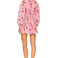 LoveShackFancy ROBE CLARKIE Wild Pink Rose -Pas Cher Tendricia Magasin LESH WD692 V3